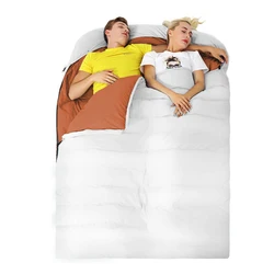 Couple Adult Envelope Duck Down Sleeping Bag Outdoor Camping Autumn Winter Keep Warm Cold Resistant Waterproof Indoor Rest