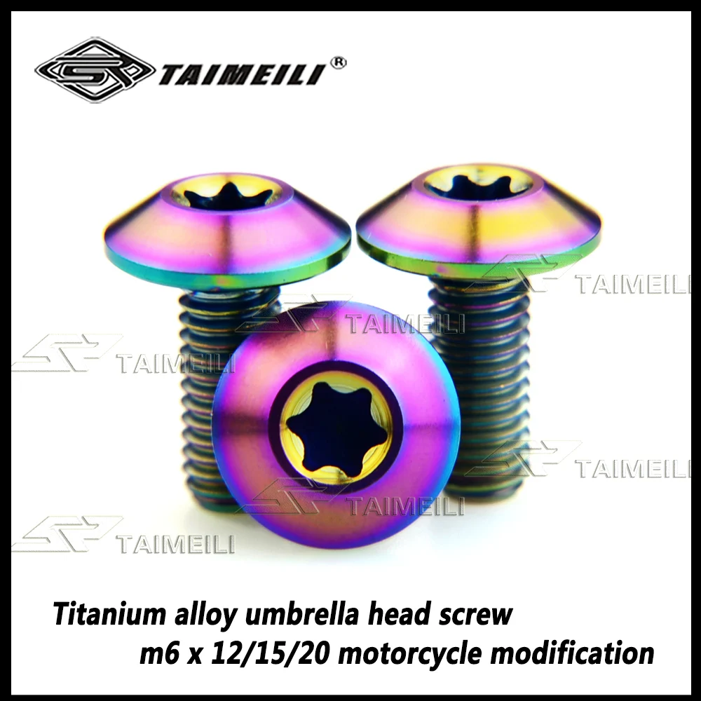 1pcs Titanium alloy umbrella head screw m6 x 12/15/20 motorcycle refitted