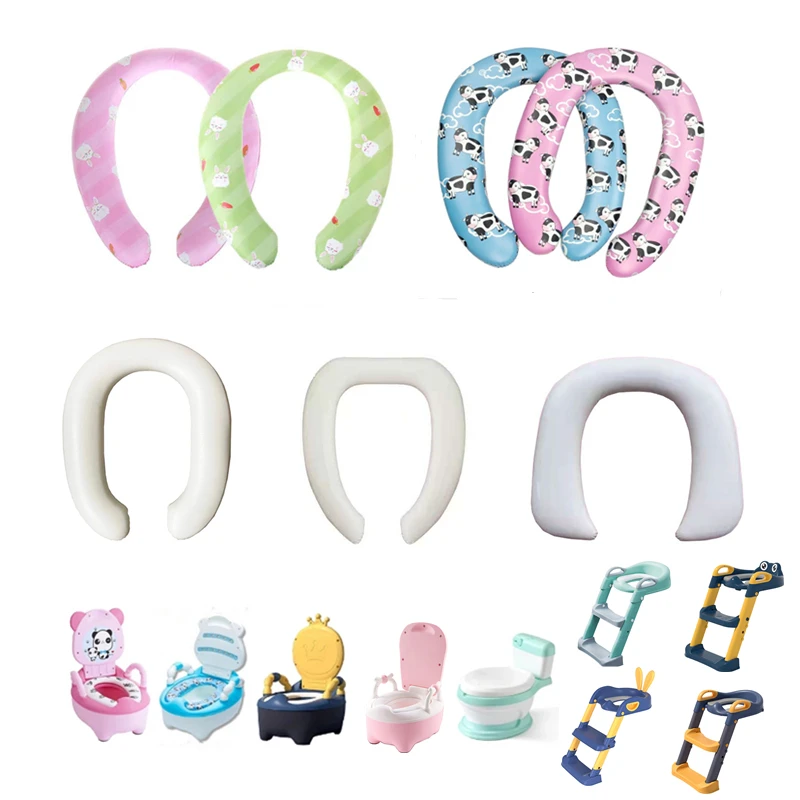 Baby Potty Step Ladder Mat Soft Pot Cushion Infant Cute Cartoon Toilet Seat Pads For Boys Girls Children New Comfortable PVC Pad