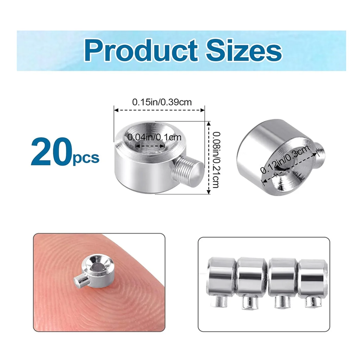 ABQR 20 قطعة تجعيد الخرز لصنع المجوهرات ، خرز فاصل الفضة المعدنية حبة التوصيل تجعيد قلادة لقلادة سوار أ