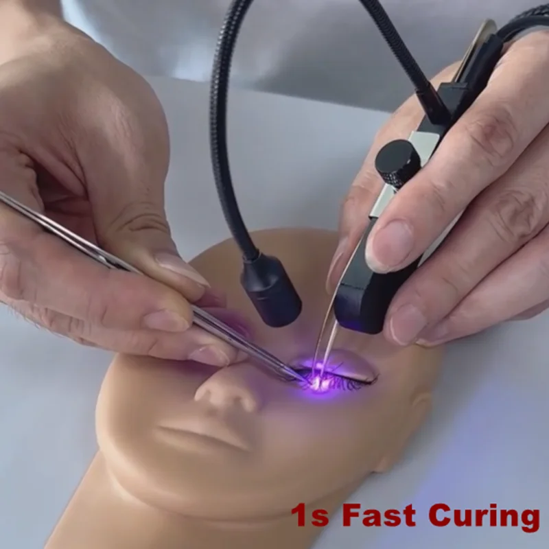 New UV Lash Tweezer Handheld UV Glue 1s Fast Curing Light Professional UV Lash System For Eyelash Extension