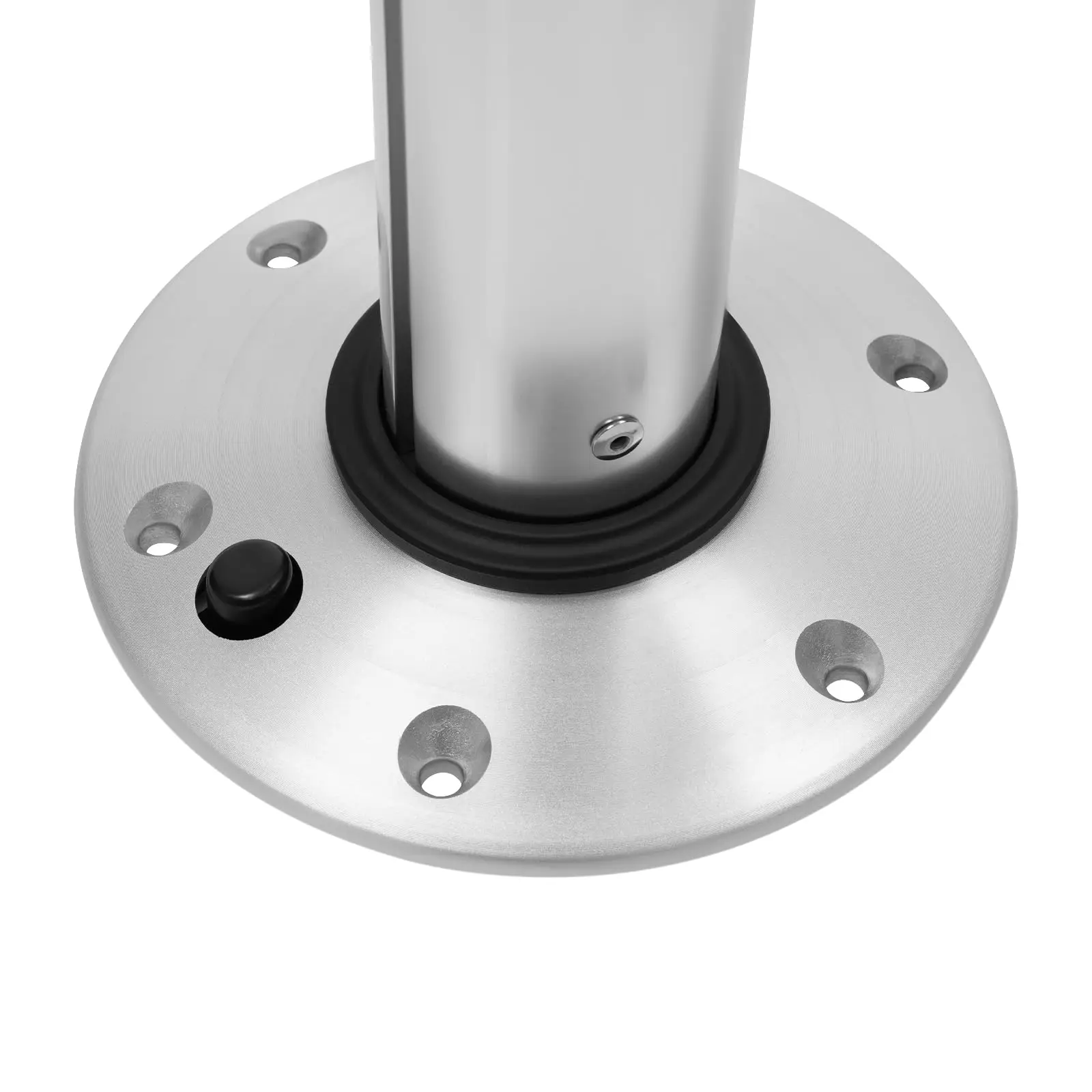 RV Boat Table Marine Caravan Table,Pedestal Oak Table,Removable Adjustable Height,Top Stand Table Base 4 Cup Holder 22-28 Inch