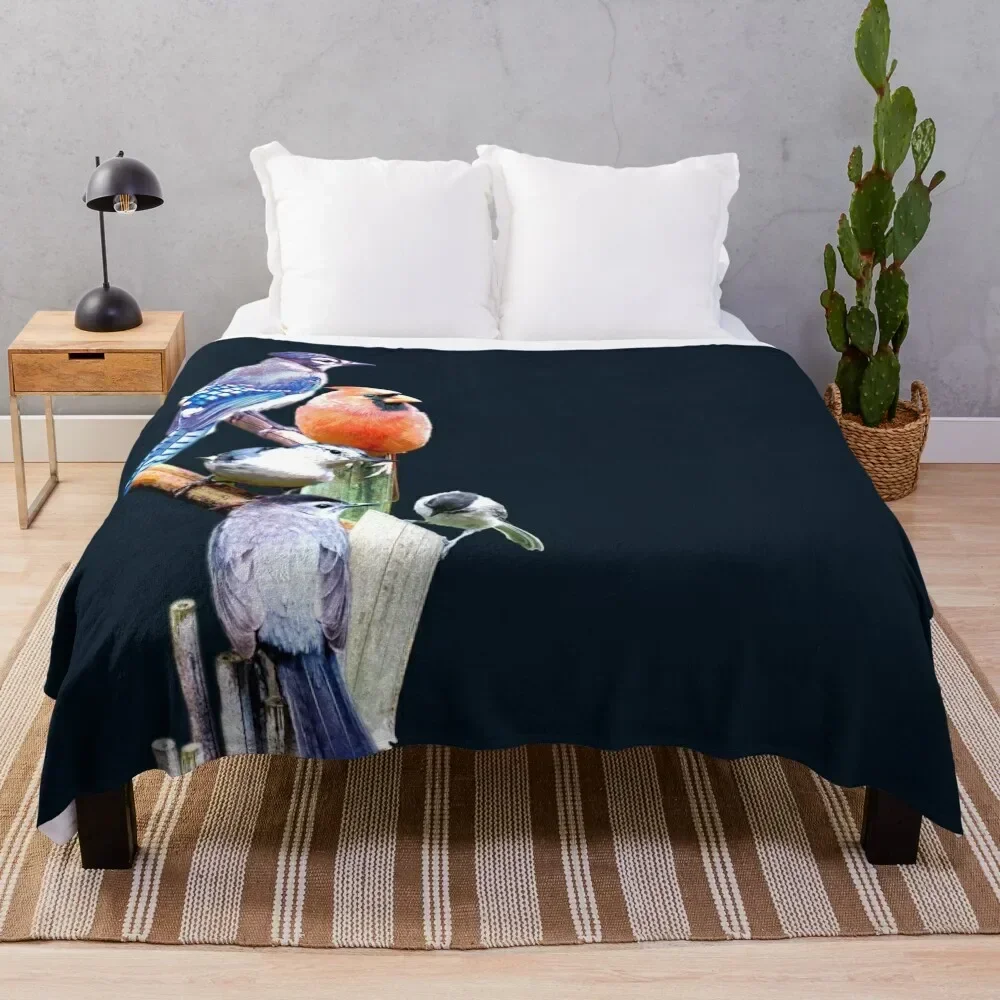 

Feathered Friends Throw Blanket christmas gifts Flannel Fabric warm for winter Blankets