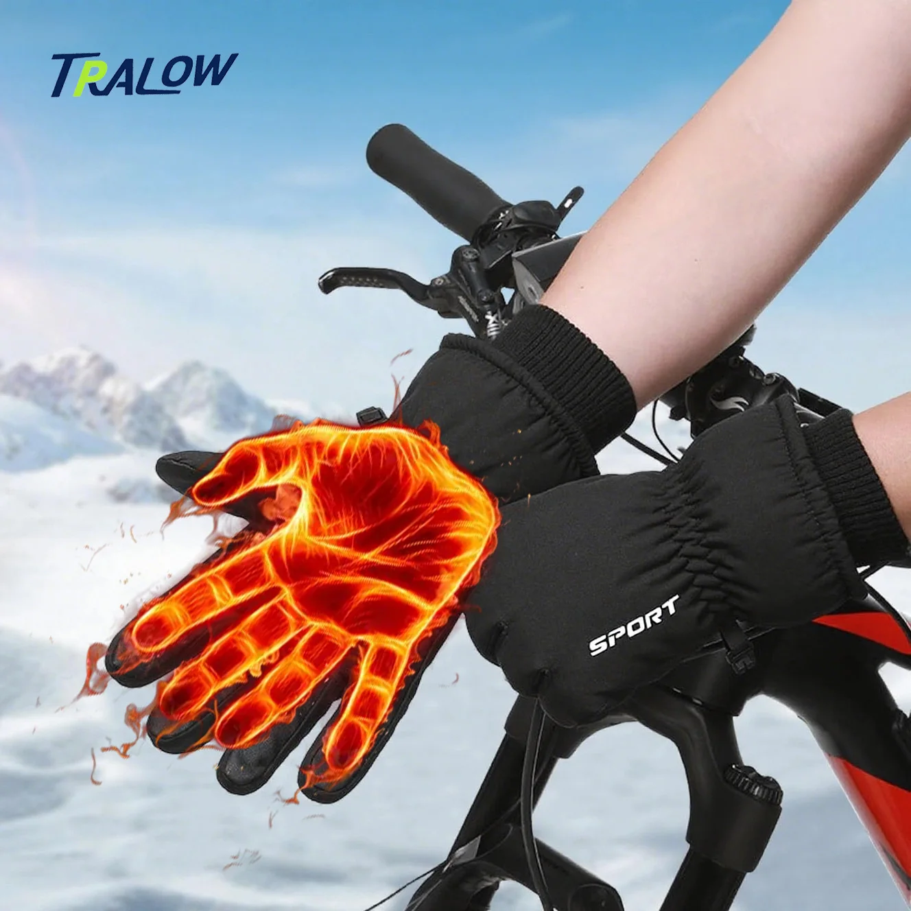 TRALOW Winter Gloves,3M Thinsulate Snow Ski Waterproof  Windproof Warm Cold Weather Gloves -Cycling Running Driving Skiing Sport