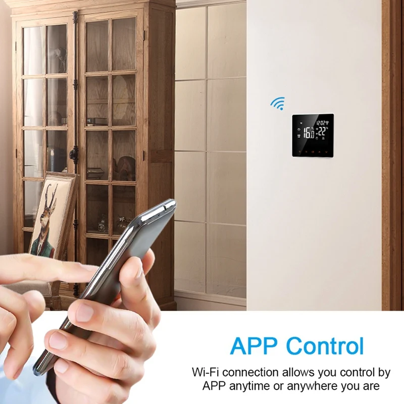 

1 Pcs 3A LCD Electric Floor Heating Controller Water/Gas Boiler Remote Controller For Google Home, Alexa
