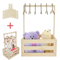Wooden Baby Shower Crate Toys Storage Crate with Handle DIY Baby Storage Basket Multipurpose Gift Basket for New Parents