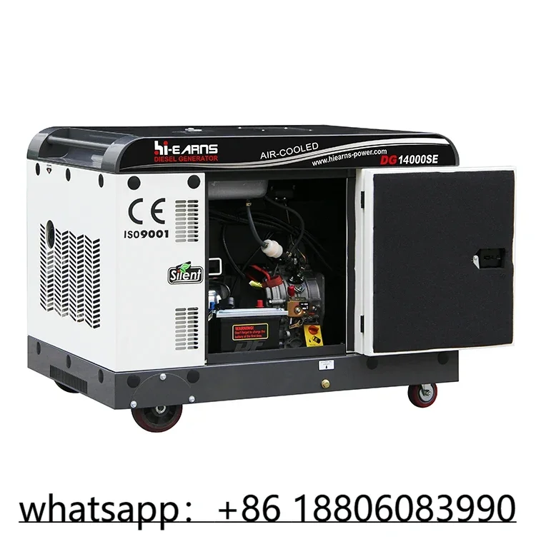 Hi-earns Brand DG14000SE single cylinder silent type1102F engine digital panel 10kw generator price