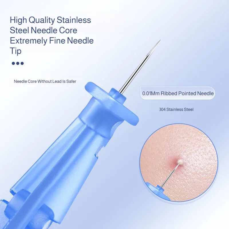 Jednorazowe specjalne igły do usuwania zaskórników, igły do usuwania zaskórników z zamkniętymi ustami, igły do usuwania zaskórników z granulkami tłuszczowymi, ultracienkie igły do usuwania zaskórników dla kobiet i mężczyzn.