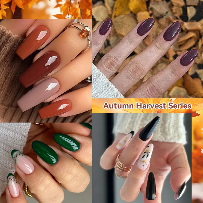 LILYCUTE 7ml Autumn Harvest Gel Nail Polish Red Brown Winter Series All For Manicure Semi Permanent Soak Off UV LED DIY Nail Art