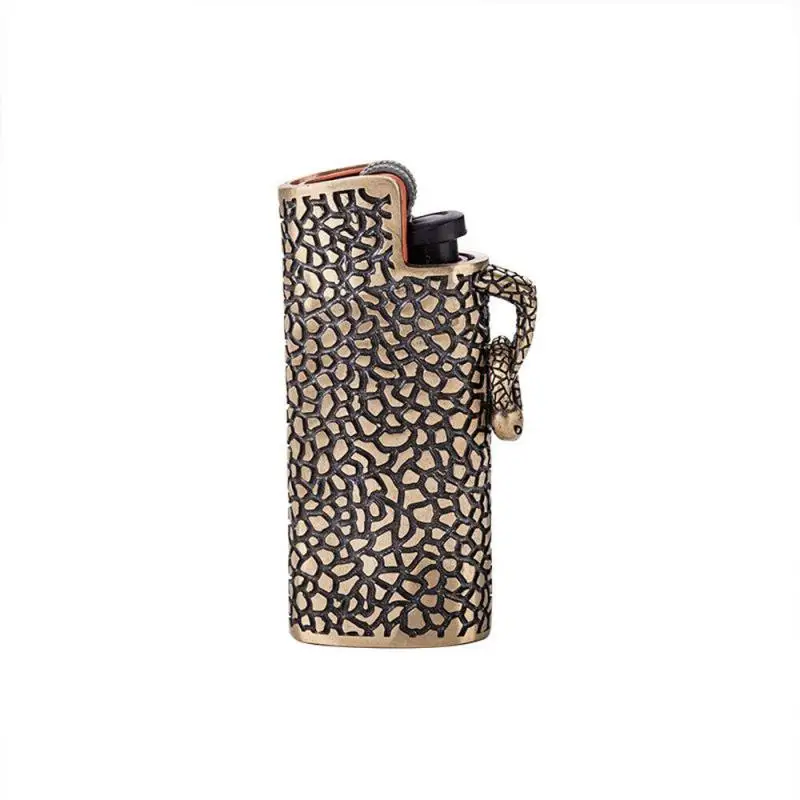 

New Brass Lighter Case Cover Snake Skin Pattern Fits Cricket Long/Short Lighter