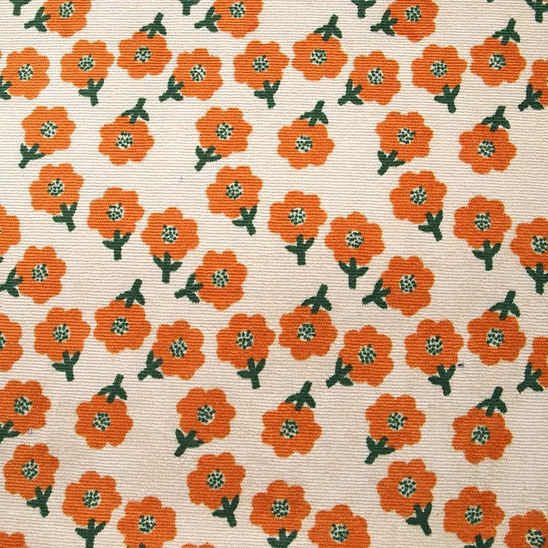 1M/2M/5M Corduroy fabric small flower Polyester print cloth fashion Women\'s dress DIY clothing handmade Sewing quilting Luggage