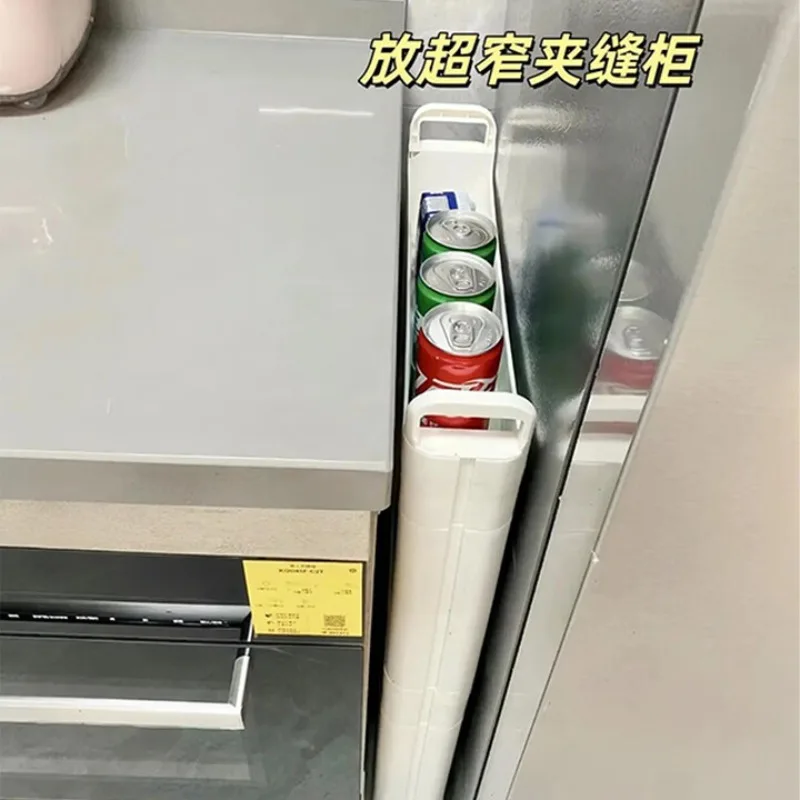 رف شق المطبخ، خزانة فواكه وخضروات ضيقة للغاية قابلة للسحب #2