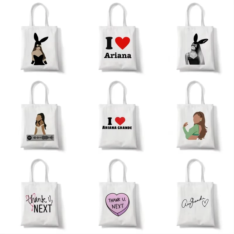 Ariana Grande Thank U Borsa per la spesa alla moda stampata carina Borse a tracolla Borse di grande capacità Studenti Ragazze Borse casual