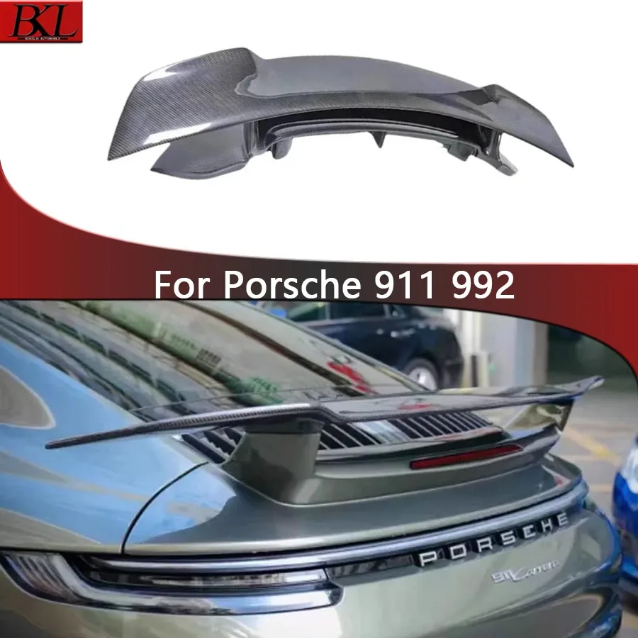 

Задние плавники для Porsche 911 992 Carrera 2019-IN из углеродного волокна, задний спойлер для багажника, направляющий переключатель для крыла заднего крыла, Модернизированный корпус