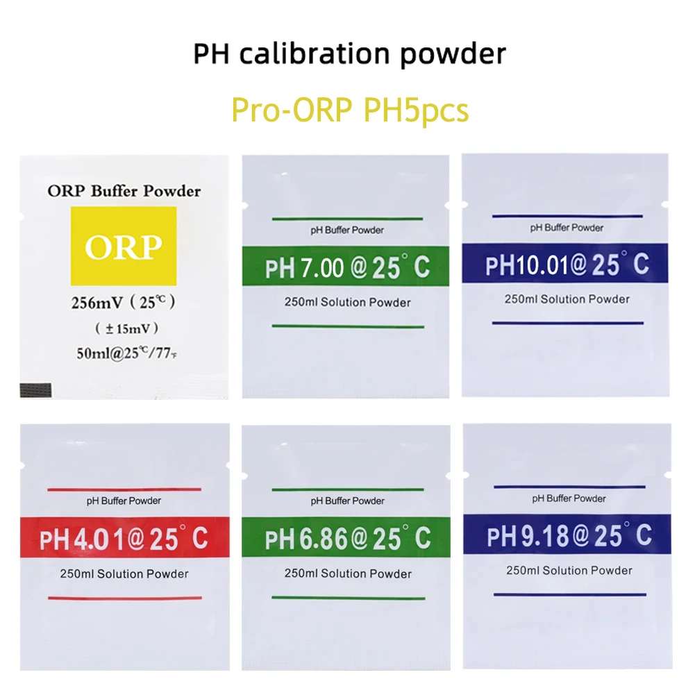 pH Meter Calibration Buffer Powder ph4.00/4.01/6.86/7.00/9.18 /10.01 ORP Correction Solution Powder for Aquarium Testing