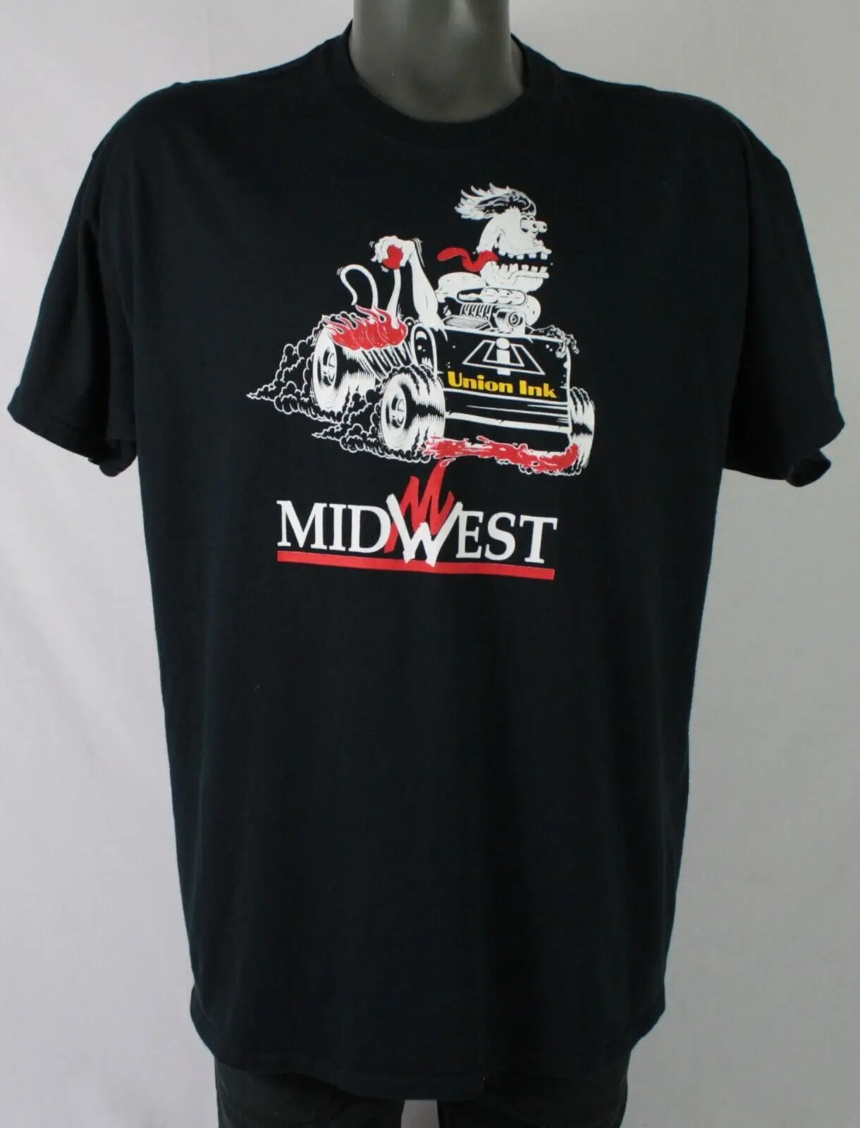 Nwot Mid West Union Ink Dragster Hot Rod Rat Fink Black T Shirt Mens Xl