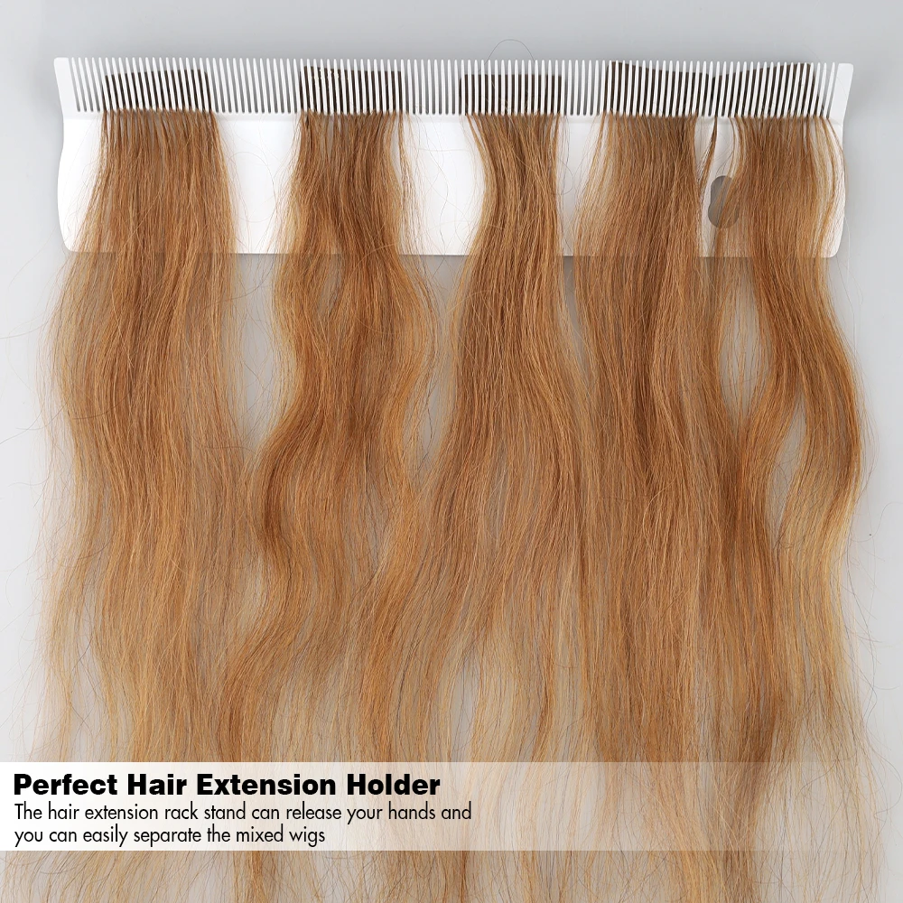 Kit de soporte de hebras de extensión de cabello de acero inoxidable, herramienta de exhibición de cabello, soporte de extensión de trama/costura para extensiones, cepillo de pelo de nailon