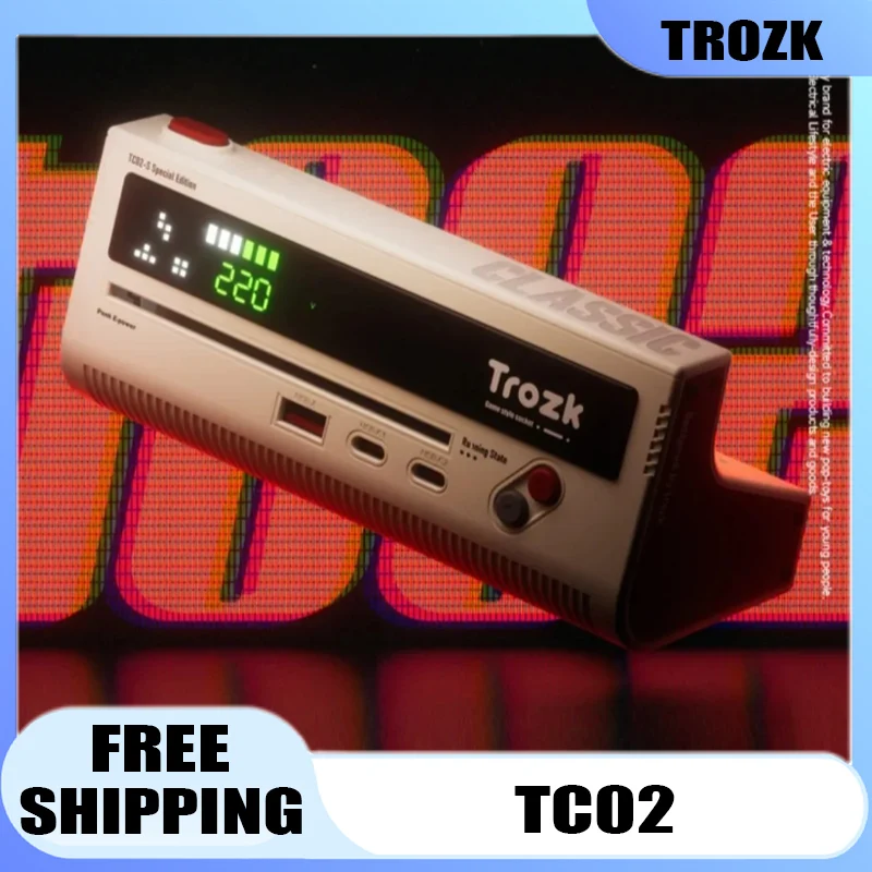 

Trozk TC02 USB 45W Power Board Expansion Base 4 Insertion Positions Famicom Fast Charging Expansion 3-inch Screen Retro Pattern