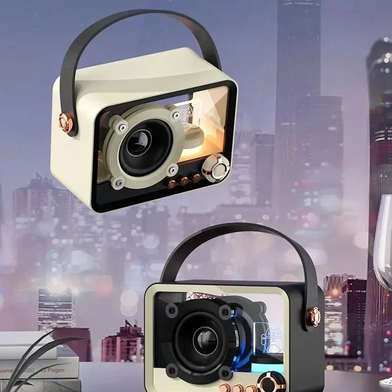 

Retro Punk Mini Bluetooth Speaker Transparent Mech Design with LED Lights Portable Soundbox for Men Women and Perfect Gift Idea