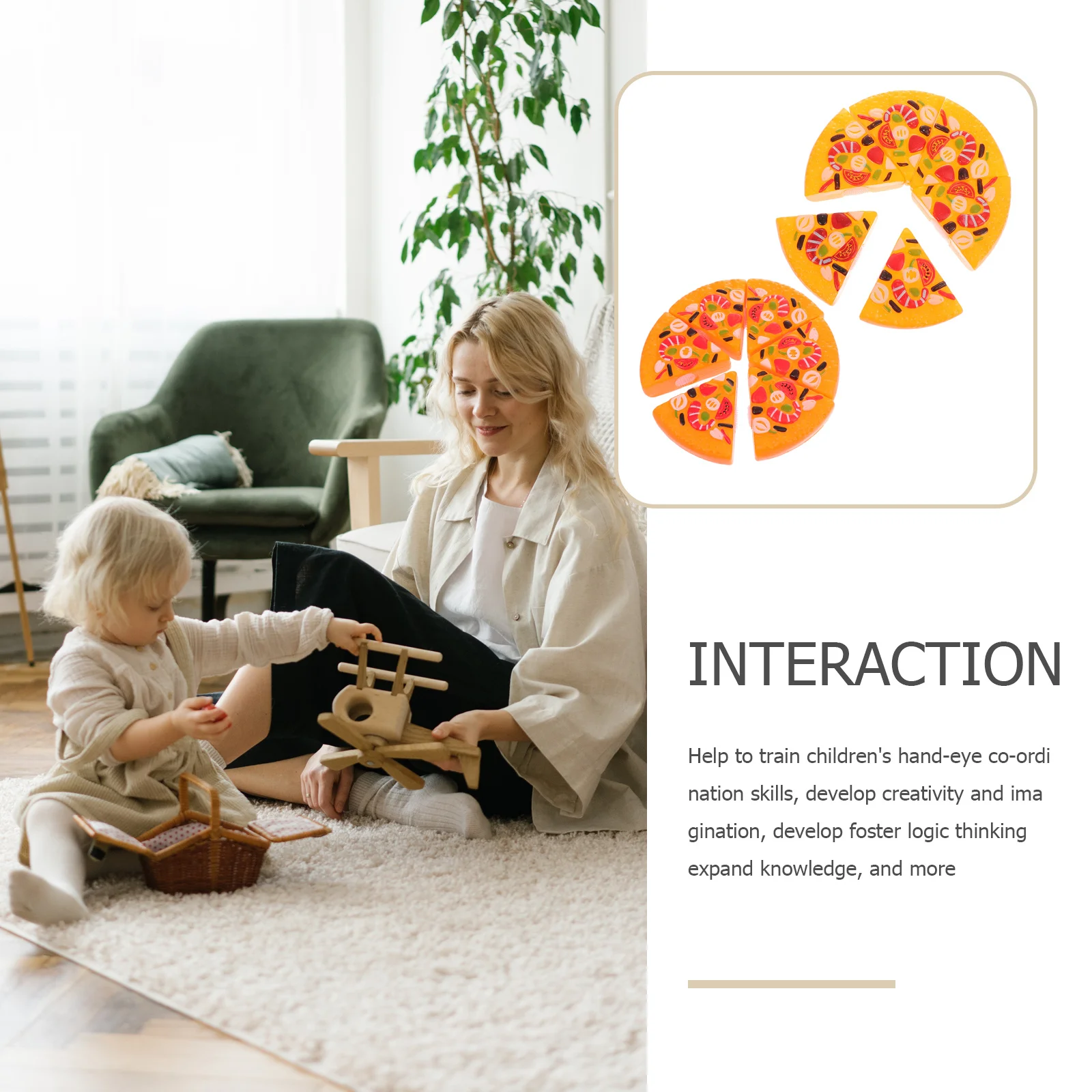 2 قطعة قطع البيتزا محاكاة اللعب التعليمية للأطفال تطوير التنسيق بين اليد والعين الإبداع الخيال المحمولة