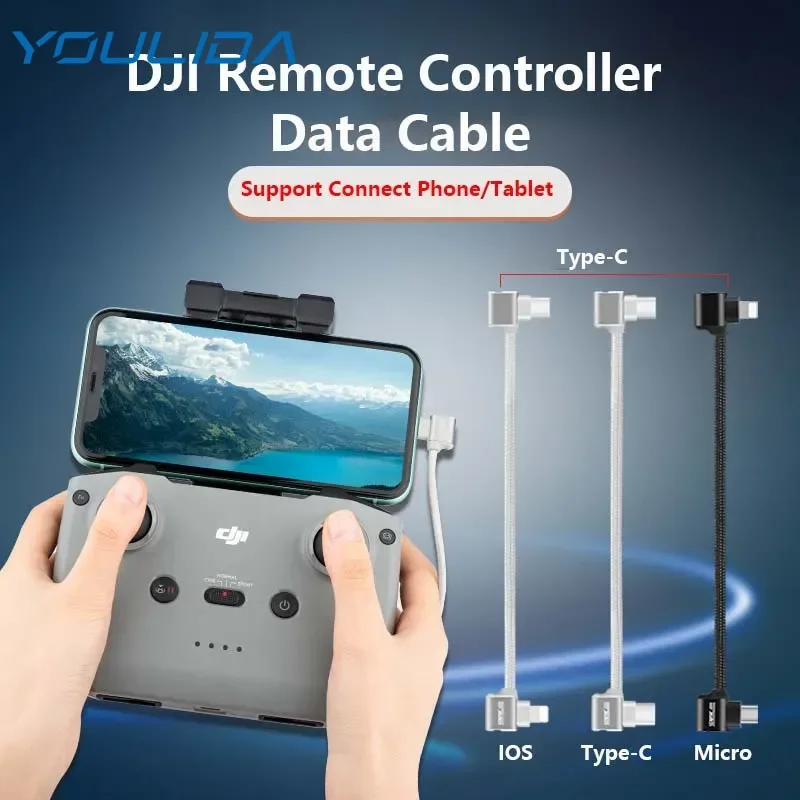 Data Cable for DJI Mini 3 Pro/Mavic 3/Air 2/Mini 2/Air 3/PRO OTG RC-N1/N2 Remote Controller Phone Tablet Micro USB TypeC IOS