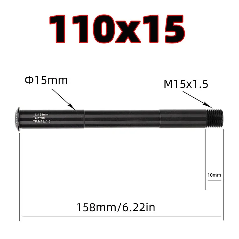 Mountain Bike Thru Axle 158mm Front Hubs Tube Boost Shaft for ROCK SHOX Front Fork 110*15mm Frame Road Bicycle Lever Accessories view 2