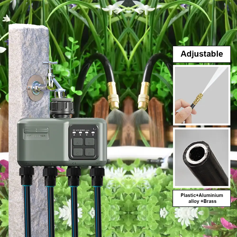 Programmable Garden Hose Timer, Yard Spray, Mist Watering, Gardening Irrigation, Outdoor Watering Set, Suitable for Gardens