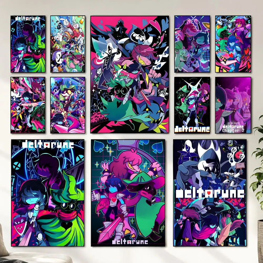 Heißes Cartoon-Spiel D-Deltarune Poster HD Heimdekoration Klebefolie Wasserdicht Wohnzimmer Bar Ästhetische Dekoration