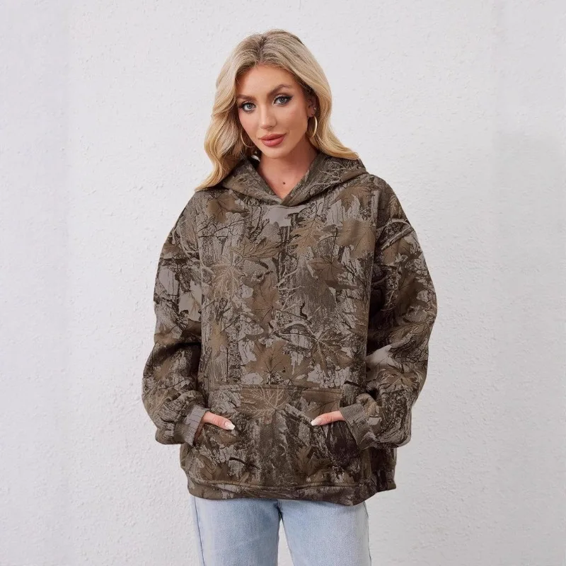 

Y2K Retro Up Hoodie Men Women Camouflage Pattern Zipper Sweatshirt High Street Hip Hop Streetwear Oversized Unisex Camo Hoodie