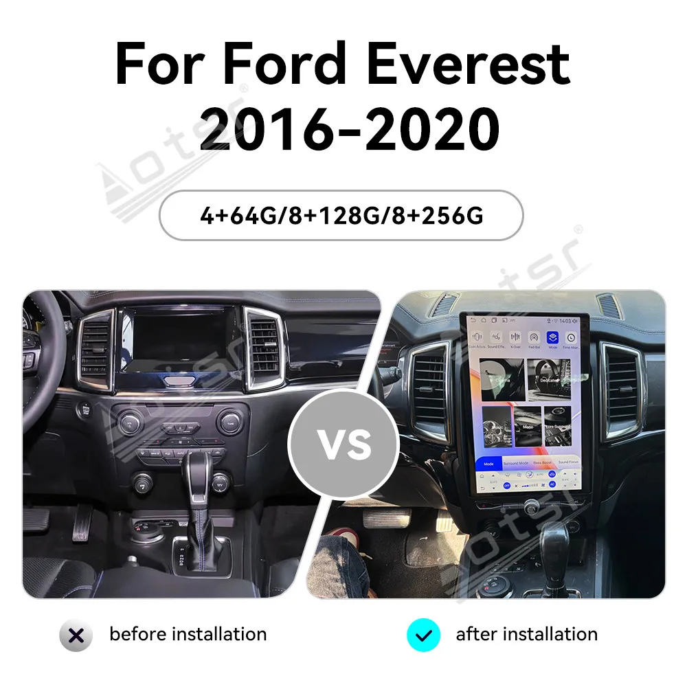 14.5 Inch Car Radio With Carplay GPS Navigation For Ford Everest 2016-2020 Left/Right Hand Drive High-Res Upgrade Accessory