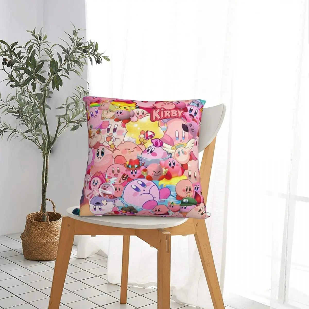 Cute Kawaii K-irby Pillow Cases Cartoon Cushion Cover Novelty Decorative Pillowcase for Seat 45x45cm