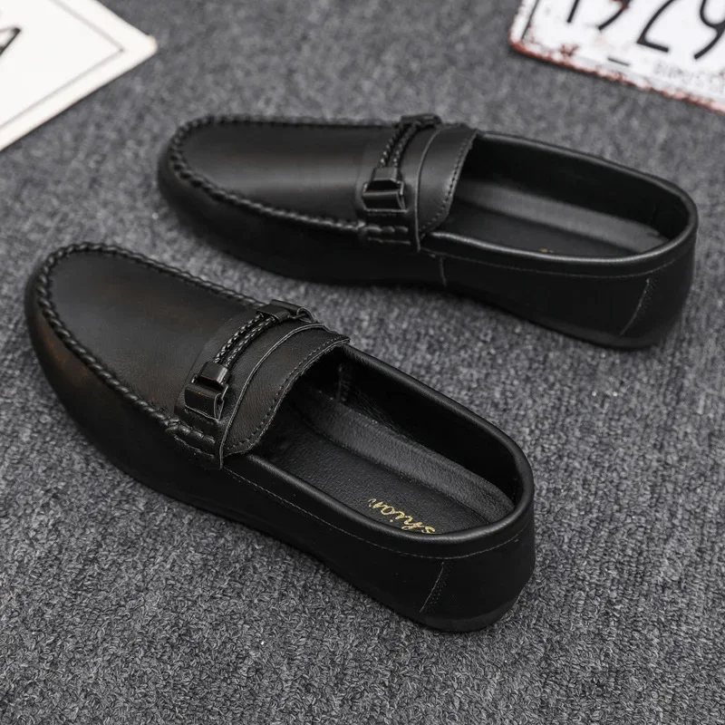 Leather Loafers for Men Fashionable Men\'s Casual Shoes Summer Comfortable Male Formal Shoes Slip-on Men\'s Flats Chaussure Hommes