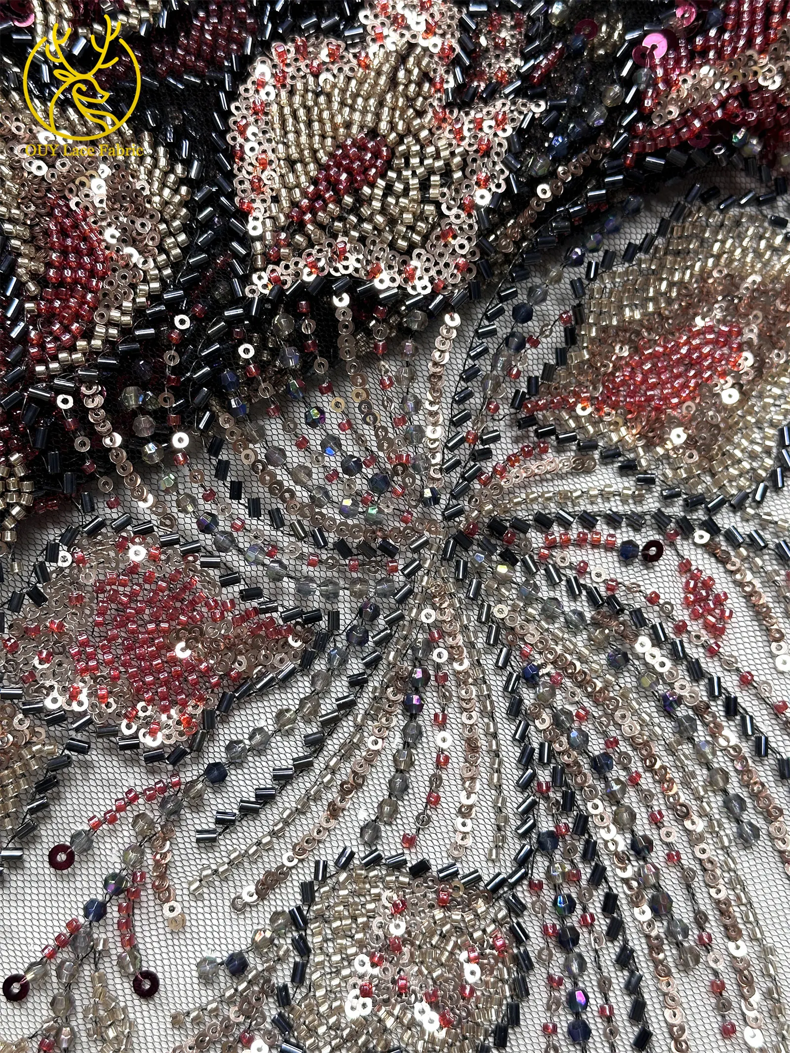 2026 Afrikanischer Perlen-Pailletten-Spitzenstoff, modische französische nigerianische Stickerei-Tüllspitze für Abendkleider, Hochzeitskleider und zum Nähen – Detail 25