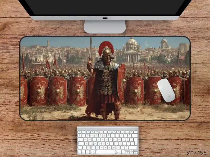 

Roman Empire Game Player Desk Mat, Non-slip and Waterproof Mouse Pad, Cute Desktop Protector, A Perfect Gift for Friends.