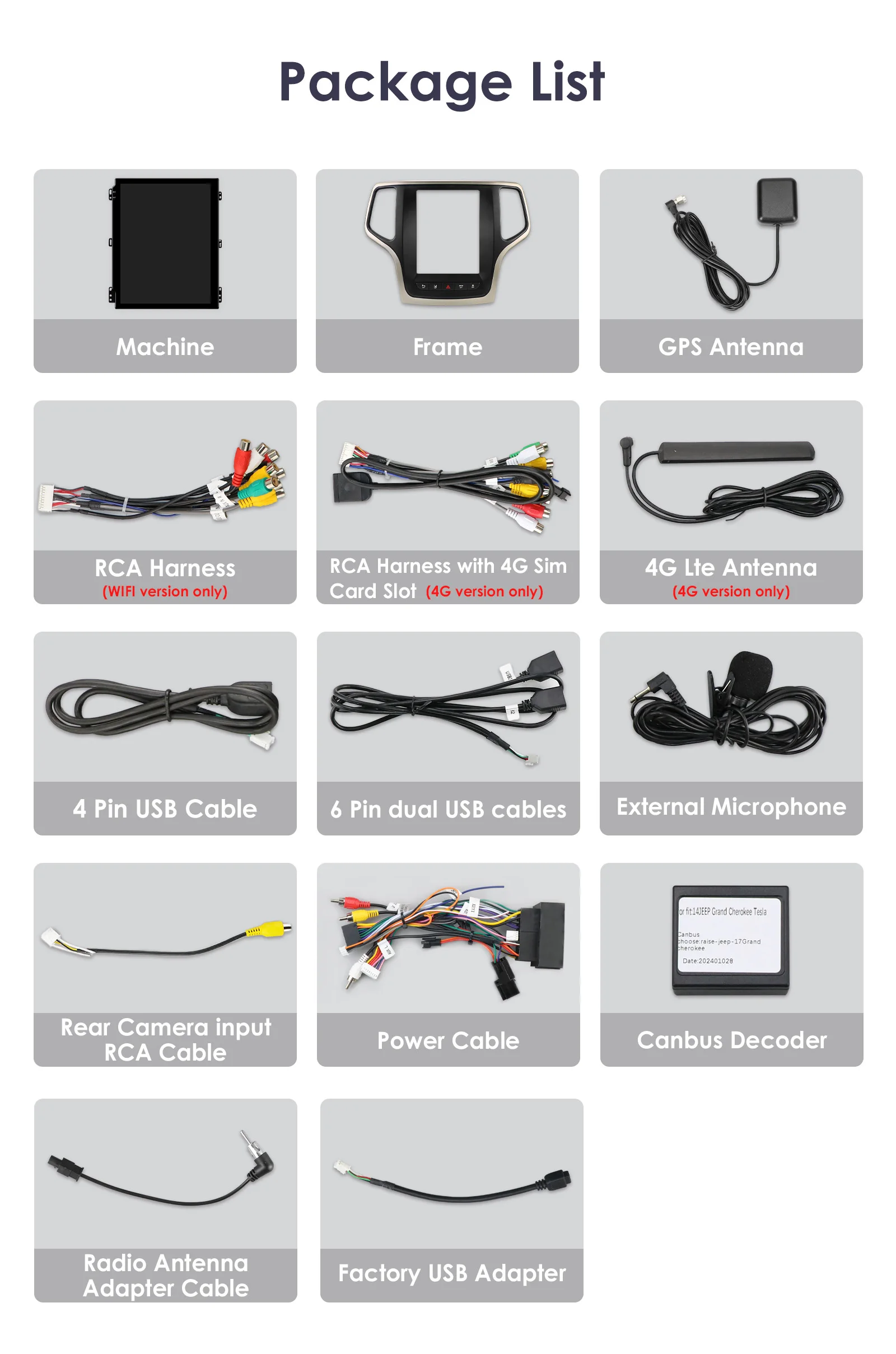 Hizpo-reproductor Multimedia con GPS para coche, Radio con Android 14, estilo Tesla, para Jeep Grand Cherokee 2014 -2022, 9,7 pulgadas 6