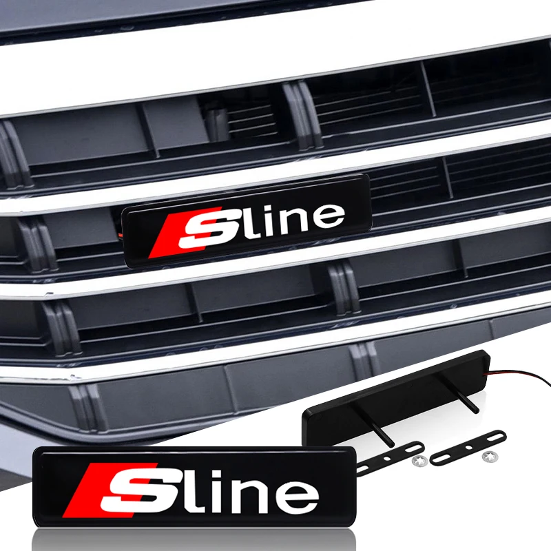 

Светодиодная эмблема на решетку радиатора для Audi Sline A1 A2 A3 A4 A5 A6 A7 A8 Q1 Q2 Q3 Q4, декоративные световые аксессуары-наклейки