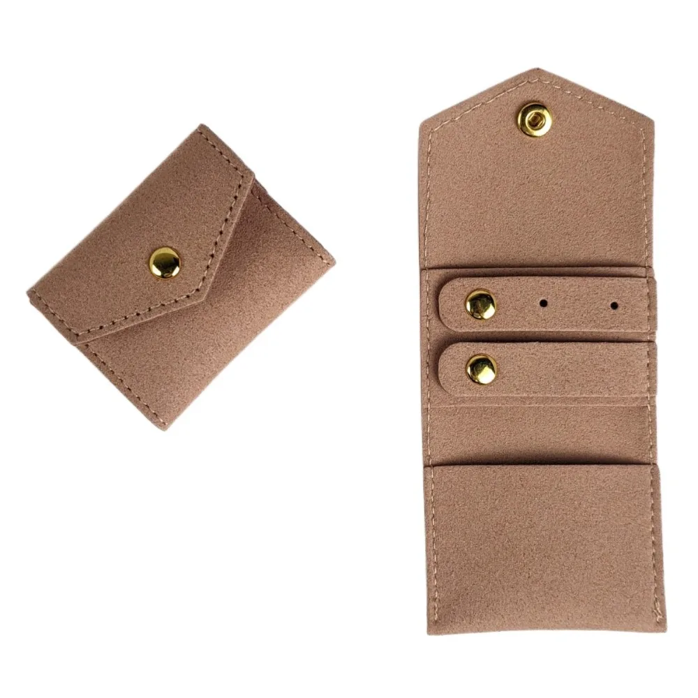 Portable Foldable Jewelry Display Bag Mini Microfiber Jewelry Roll Case Jewelry Storage Bag for Parties Travel Business Trips