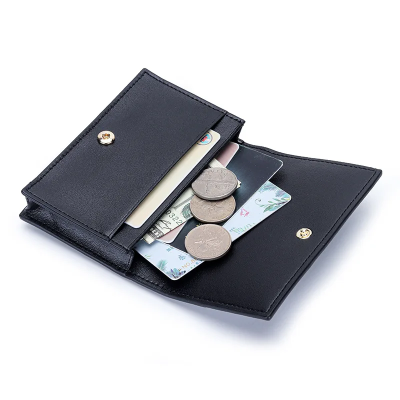 Sheepskin Braided Card Holder Women Bifold Leather Bank Credit Card Case Wallets Coin Purse Men Unisex Business Name Card Bag