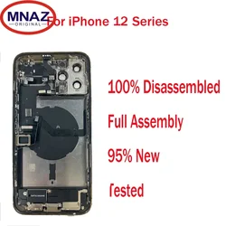 Ori Full Assembly Desmontado Carcaça do Frame Médio, Tampa Traseira para iPhone 12 Pro Max, Substituição de Montagem Sem Fio, A ++