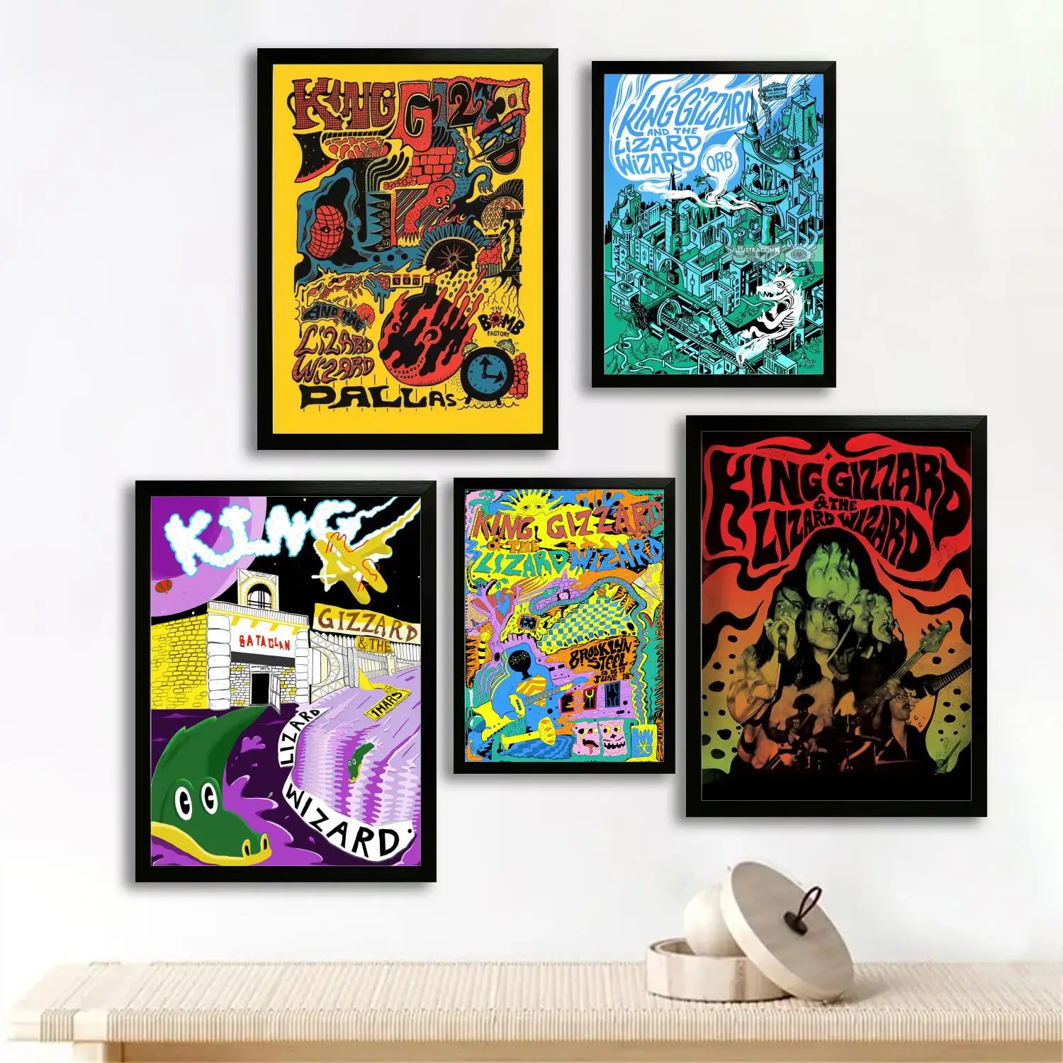 King Gizzard & the Lizard Wizard Canvas Poster, Wall Art Picture Print, Modern Family Bedroom Decor Posters,Decorative painting