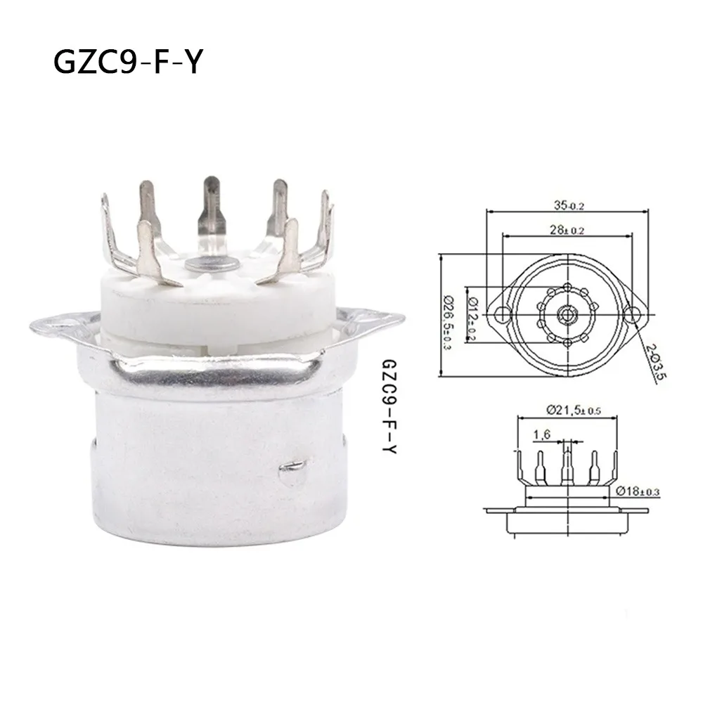 1Pcs 9Pin B9A Vacuum Tube PCB Mount Tin-Plated Valve Base DIY Vintage Audio GZC9 for 12AX7 6DJ8 5670 6922 EL84 12AT7 12AU7