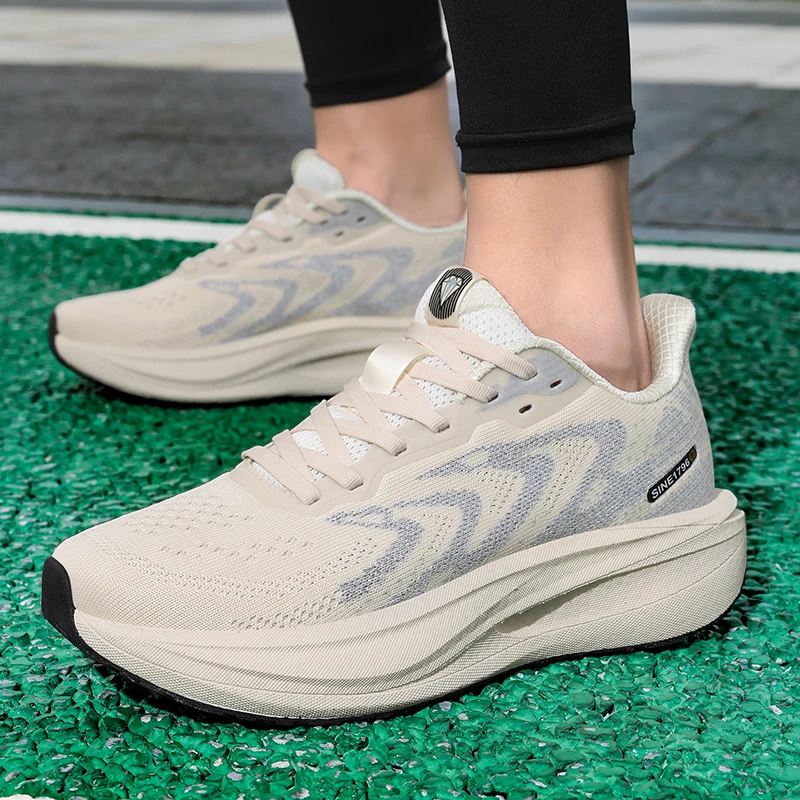 Men's Running Shoes Breathable Cushioning Luxury shoes Trainer Race Outdoor Couple Non-Slip Jogging Sneakers Mesh Off-road Shoes