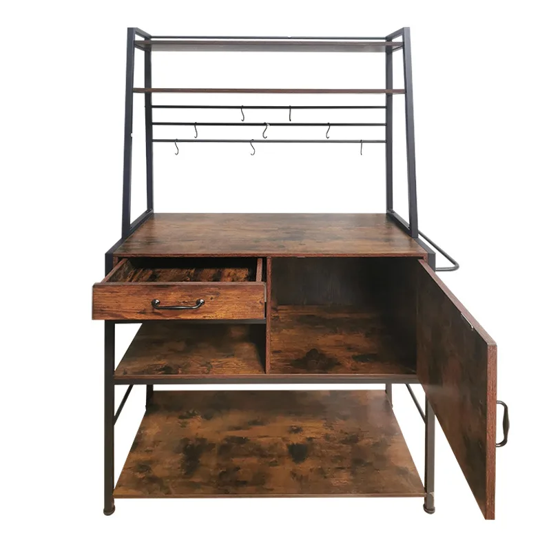 

X-door storage rack with hook kitchen storage, multi-layer multi-functional kitchen storage rack