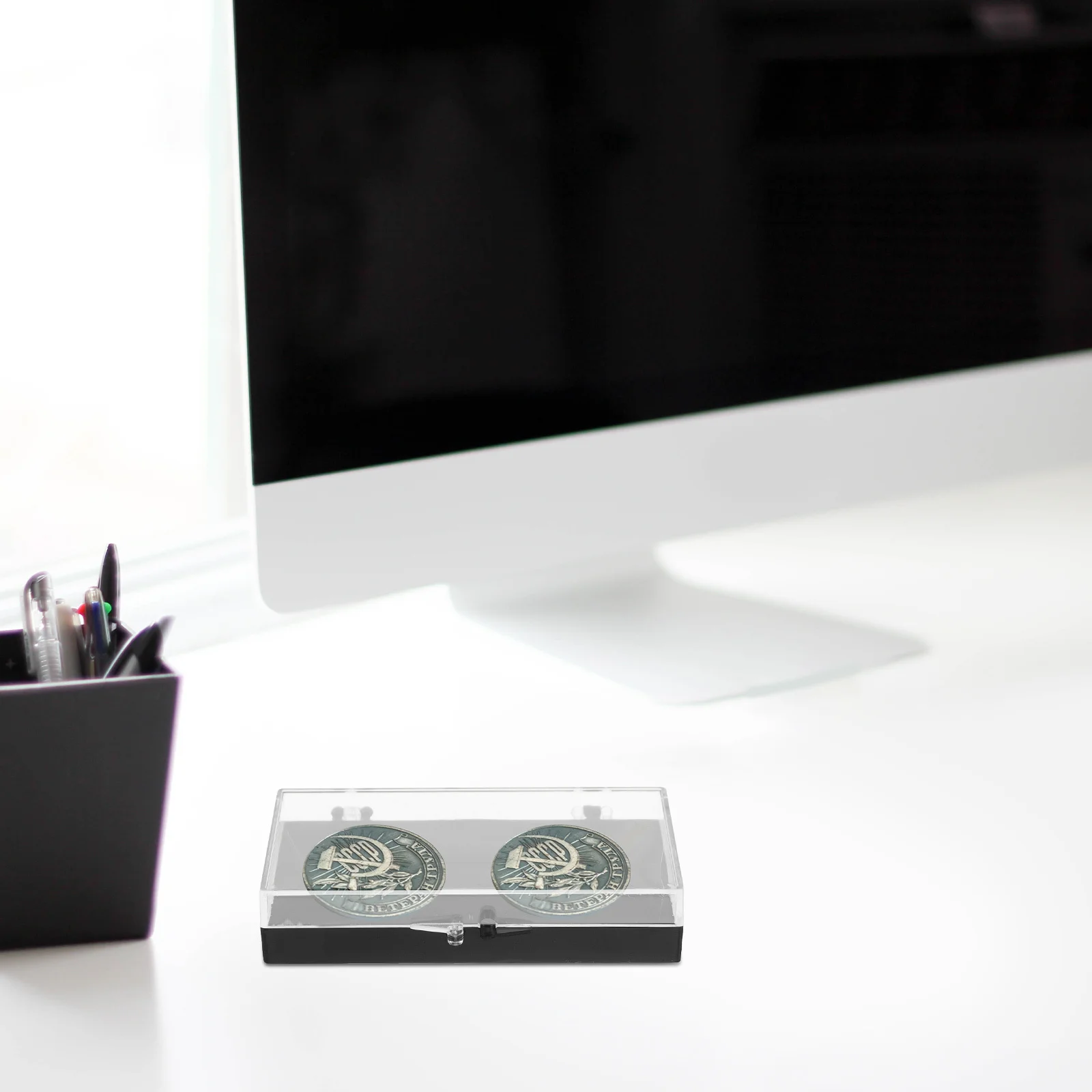 

10Pcs Badge Storage Box Transparent Plastic Pin Slot Jewelry Display Case Brooch Organizer Medal Holder Display Box