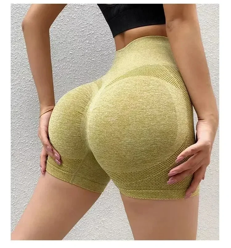 Yoga Shorts Grensoverschrijdende Honingbillen Billen Sport Hoge Taille Buik Stretch Strakke Anti-Glare Sneldrogende Fitness