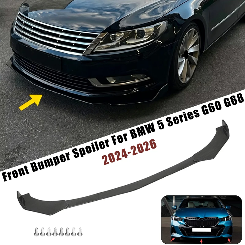 Sport Front Bumper Splitter Spoiler Lip For BMW 5 Series G60 G68 24-26 5Pcs Adjustable Sectional Car Exterior Tuning Body Kit
