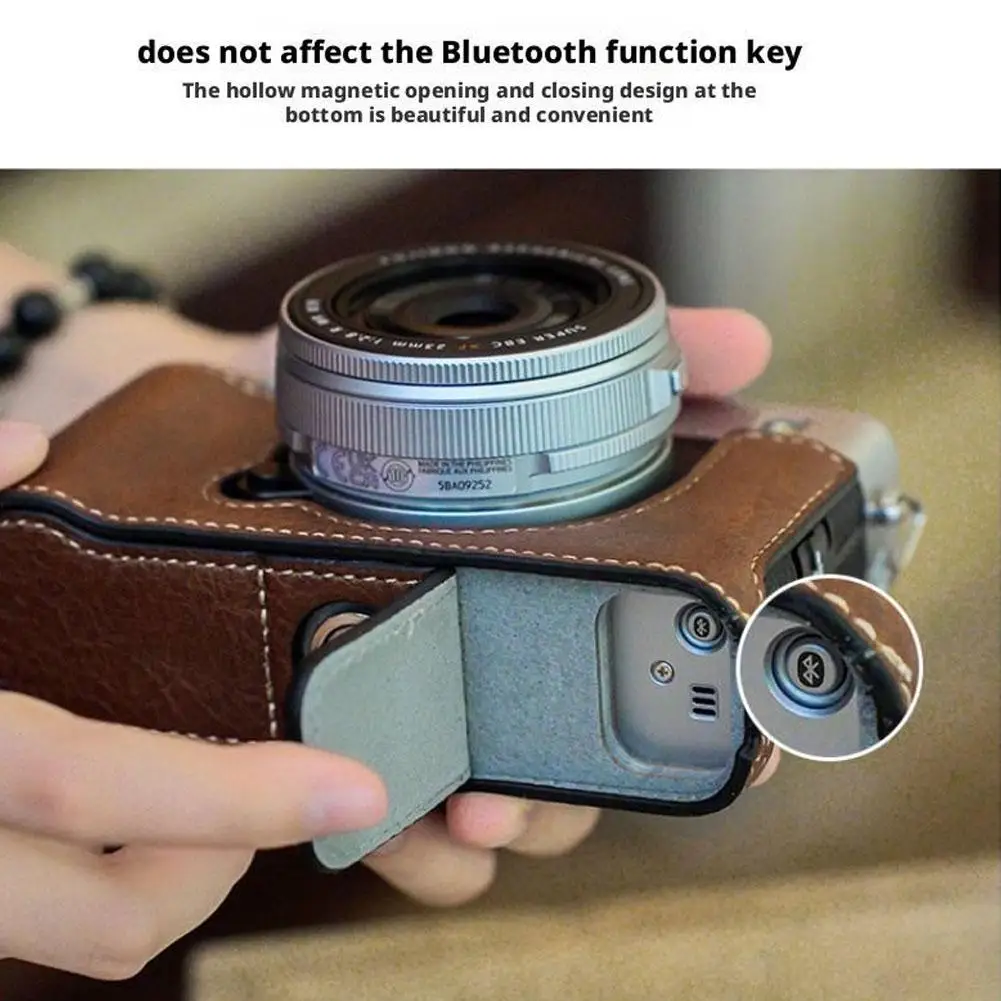 Retro Leather Case For Fujifilm Xe5 Digital Camera - Protective With Strap And Grip Leather Camera Half Bag Body Camera Cases