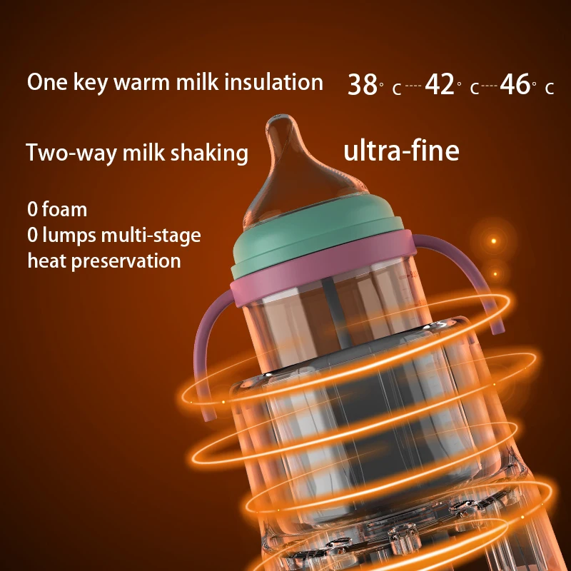Mélangeur électrique de poudre de secoueur de bouteille de lait de bébé 4 en 1 Machine de chauffe-lait de voyage d'alimentation de nuit à température constante pour les nouveau-nés