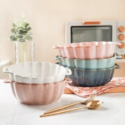 Large Ceramic Bowl Kitchen Accessories Household Utensils for Kitchen Soup Bowls for Soups Porcelain Food Ramen Supplies Dining