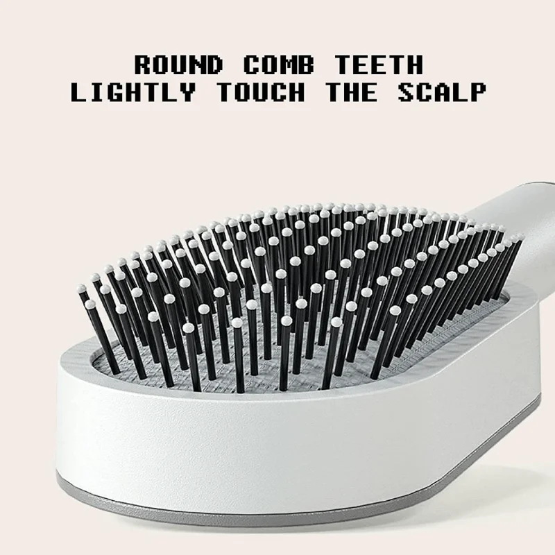 Massage Scalp Comb Anti-static Curly Wet Dry Wavy Straighten Hairbrush Self Cleaning Hairbrush One-key Cleaning Hair Loss Airbag